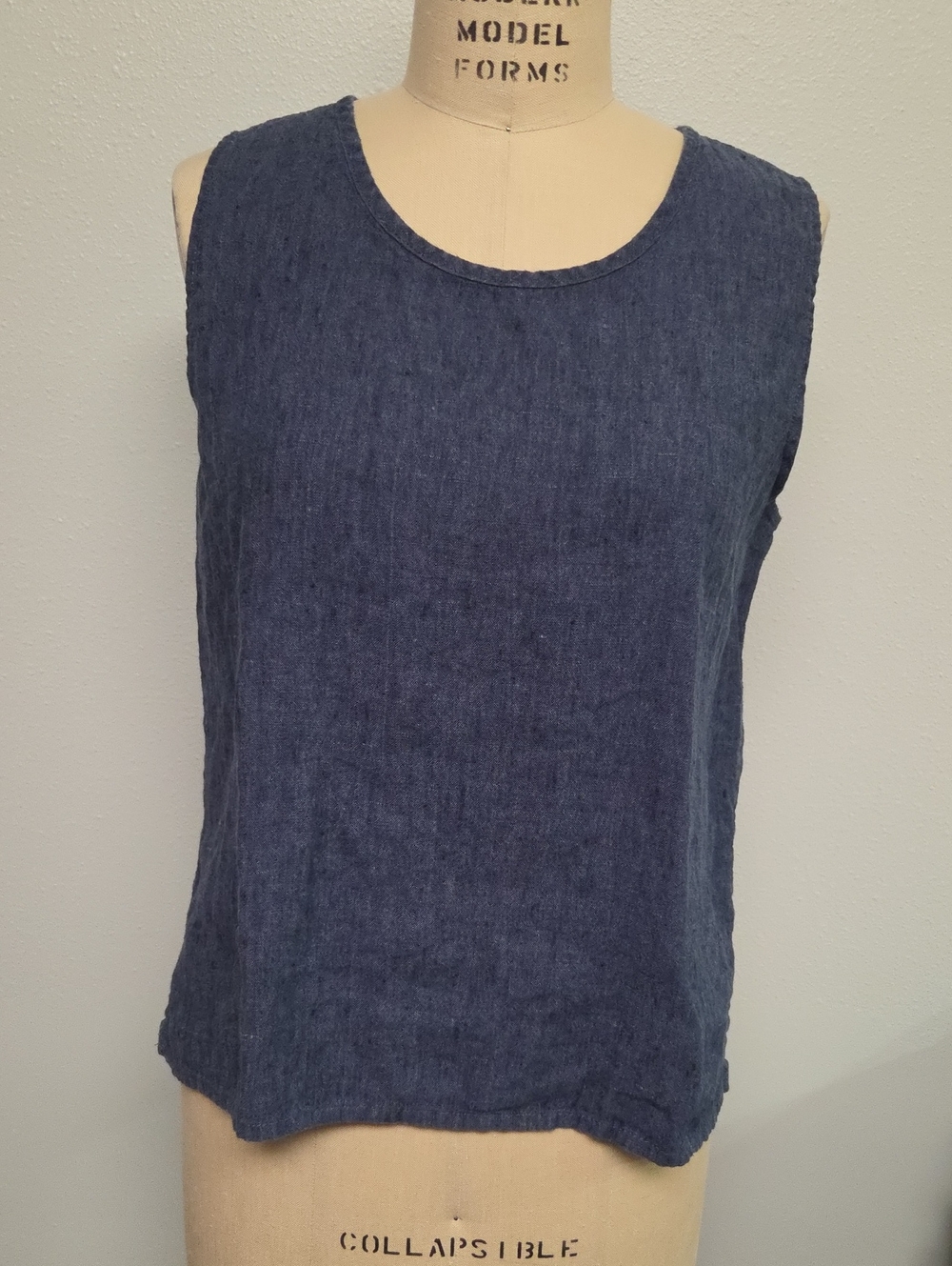 Flax Indigo Linen Sleeveless Tank